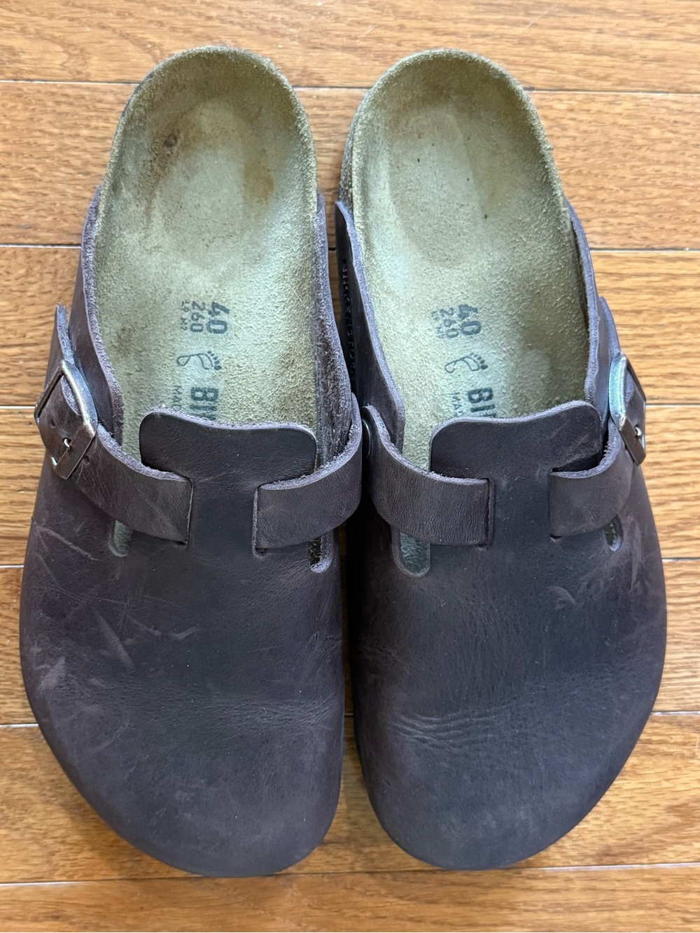 Birkenstock Boston 40 Womens 9-9.5 Oiled Leather Clogs Habana Regular Wide Shoes - Picture 2 of 10